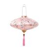 12" Chinese Cloth Lantern Traditional Festival Lampshade UFO Shaped Decorative Hanging Paper Lantern, Pink Butterfly Floral