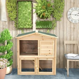 35 Inch Wooden Chicken Coop with Ramp