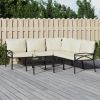 6 Piece Patio Lounge Set with Sand Cushions Steel