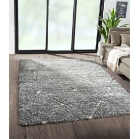 Talas Trellis Area Rug in Grey and Cream