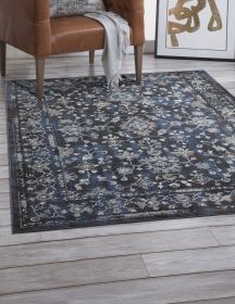 Clayton Blue, Ivory, and Natural Area Rug 5x8