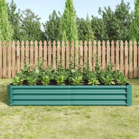 Raised Garden Bed Outdoor, 6×3×1ft , Metal Raised Rectangle Planter Beds for Plants, Vegetables, and Flowers - Green