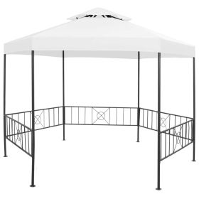 Garden Gazebo 127.2"x108.3"x104.3" White 0.6 oz/ft²