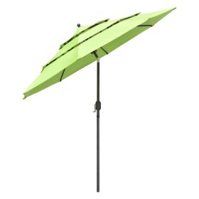 9Ft 3-Tiers Patio Umbrella Fruit Green