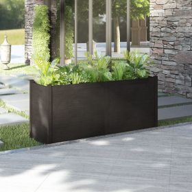 Garden Planter Black 59.1"x19.7"x27.6" Solid Wood Pine