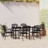 7 Piece Patio Dining Set Anthracite Steel