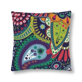 Indoor Or Outdoor Throw Pillow, Blue Floral - S2