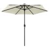 Parasol with LED Lights and Aluminum Pole 106.3" Sand White