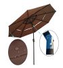 9Ft 3-Tiers Outdoor Patio Umbrella with Crank and tilt and Wind Vents for Garden Deck Backyard Pool Shade Outside Deck Swimming Pool