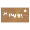 Patio Wall Decoration 41.3"x21.7" Corten Steel Bird Design