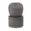 19.5x19.5x32.5" Heavy Outdoor Cement Fountain Antique Gray, Cute Unique Urn Design Water feature For Home Garden, Lawn, Deck & Patio