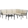 6 Piece Patio Lounge Set with Sand Cushions Steel