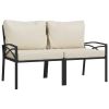 6 Piece Patio Lounge Set with Sand Cushions Steel