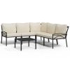 6 Piece Patio Lounge Set with Sand Cushions Steel