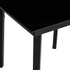 Patio Dining Table Black 55.1"x27.6"x29.1" Steel and Glass