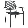 7 Piece Patio Dining Set Anthracite Steel