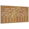 Patio Wall Decoration 41.3"x21.7" Corten Steel Flower Design