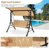 3-Seat Outdoor Porch Swing with Adjustable Canopy and Padded Cushions