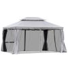 10ft x 13ft Patio Gazebo-Gray-AS