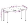 Patio Dining Table Black 55.1"x27.6"x29.1" Steel and Glass