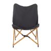 Folding Outdoor Camping Chair; Portable Stool for Fishing Picnic BBQ; Ultra Light Aluminum Frame with Wood Grain Accent; Black