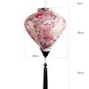 12" Chinese Cloth Lantern Pink Floral Traditional Festival Lampshade Decorative Hanging Paper Lantern