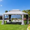 10ft x 13ft Patio Gazebo-Gray-AS