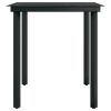 Patio Dining Table Black 55.1"x27.6"x29.1" Steel and Glass