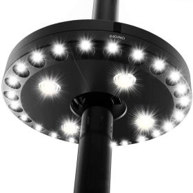 Multifunctional Outdoor Tent Light 24 4Led Umbrella Light Dry Battery Camping Light Detachable Disc Hanging Light Camping Light (Color: Black)