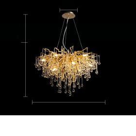 Postmodern Light Luxury Chandelier Water Drop Crystal Lamp Atmosphere (Option: 80C-9W light source)