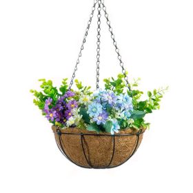 Planter Hangers Flower Plant Pot Metal Hanging Flower Basket with Coconut Coir Liner (size: 8 inch)