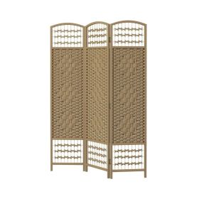 Folding Room Divider Portable Privacy Screen Room Partition (Color: Natural Wood, Type: Style A)