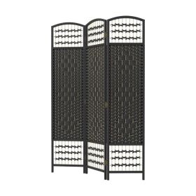 Folding Room Divider Portable Privacy Screen Room Partition (Color: Black, Type: Style A)