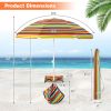 Outdoor Umbrellas Beach Umbrella with Cup Holder Table and Sandbag