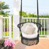 Hanging Hammock Chair with 330 Pounds Capacity and Cotton Rope Handwoven Tassels Design