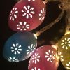 Set; Easter Cute Little Printed Flower Egg String Lights; 5FT 10LED Cartoon Shell Printed Flower Egg Easter String Light For Easter Home Bedroom